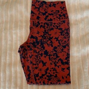 Lululemon Athletica Red and Black Floral Leggings